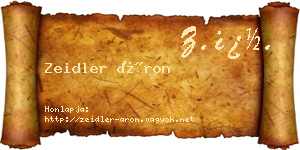 Zeidler Áron névjegykártya